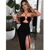 Dozw Abiti senza maniche sexy femminili midi senza schienale Slim Night Club Party Abito da donna aderente Abiti eleganti Para Mujer