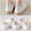 Dreamlikelin 5 paia/lotto ricamato in rete traspirante calzini bianchi femminili carino corona amore ape Sakura bowknot calzini corti