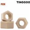 TINGGOO 1/3 pezzi DIN934 M2 M2.5 M3 M4 M5 M6 M8 M10 M12 M14 M16M20 PEEK Dado esagonale esagonale isolante resistente alle alte temperature ad alta resistenza
