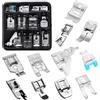 Set di piedini per macchina da cucire da 11 pezzi per Singer Brother Babylock Janome Accessori per macchine da cucire con gambo basso