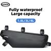 CXWXC 1.8L/3L/4L Borsa triangolare per bicicletta completamente impermeabile Borsa per tubo anteriore per telaio bici Borsa da ciclismo Borsa da imballaggio per borsa da strada MTB