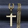 JYTF Collana a catena con croce Gesù in acciaio inossidabile hip-hop cristiano per donna Uomo Collana con dichiarazione color oro Gioielli collier croix