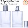 MUB 2 pezzi + 4 accessori 50 ml/1,69 Oz bottiglia spray vuota in vetro smerigliato atomizzatore di profumo con 4 dispenser di profumo