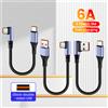 90 ° Cavo ultra corto USB C a gomito Cavo USB tipo C 6A 66W 0,25/0,5M Cavo di ricarica rapida per Samsung Xiaomi Huawei Ricarica rapida