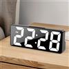 NONE Orologio digitale LED Sveglia con luce Sveglia Orologio da tavolo elettronico per camera da letto con display della temperatura Luminosità regolabile