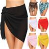 NONE Copricostume da donna pareo corto da spiaggia, bikini, gonna corta trasparente, sciarpa in chiffon, copricostume per costumi da bagno