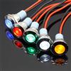 ELECAPITAL 1 pz Luce di segnalazione 3 V 6 V 12 V 24 V 220 V 12mm indicatore circolare piatto in metallo impermeabile con fili rosso, giallo, blu-verde