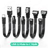 MCGILLON Cavo dati di tipo C con spina bifacciale da 10 cm-100 cm Android Super piatto morbido doppio gomito gioco mobile tipo C ricarica linea corta 1 M