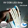 Mikenoon Striscia LED COB da 5 V Nastro LED flessibile USB autoadesivo con interruttore Illuminazione lineare ad alta densità per armadio da cucina camera da letto