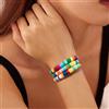 JOLDHAF 2025 Nuovo design 6x9mm Bracciale in smalto arcobaleno per donna Braccialetti elastici con perline colorate