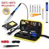 Kit 15 pezzi Kit saldatore 220V 60W 450 ° Set di strumenti per saldatura a temperatura regolabile C con ventosa per saldatura, filo di stagno, SPINA UE