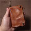 GURO Borsa portachiavi in vera pelle di marca di lusso Porta carte multifunzionale appeso in vita Portamonete Uomo Donna Portachiavi per auto Organizer