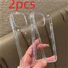 NONE Custodia per telefono lucida liscia trasparente acrilica di alta qualità 2PCS per iPhone 17 16 Pro Max 15 14 13 12 11 XS X XR 7 8 Plus 16 Cover