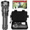 NEWBIRTH Torcia LED P50 Ultra Luminosa 2000LM, Faro Tattico EDC di Emergenza con Zoom Telescopico, Torcia Portatile con Batteria 14500/18650