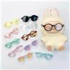 NONE Occhiali per bambole BJD trasparenti da 6,5 cm - Occhiali da sole in plastica per bambole da 17 cm, graziosi accessori giocattolo Labubu, mini occhiali per Dollfie