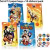 Bandai 12 pezzi Dragon Ball Sun Wukong regalo caramelle festa sacchetto di carta Kraft scatola di carta set di adesivi festa di compleanno sacchetto di caramelle sacchetto regalo per bambino