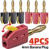 NONE Spina a banana portatile 32A 4mm senza saldatura Collegamento rapido Connettori a banana placcati in oro ad alta corrente Amplificatore per altoparlanti audio in rame