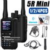 BAOFENG 1/2/4PCS Baofeng UV-5R Mini Radio bidirezionale Programmazione Bluetooth Multi Band Frequenza di copia veloce Doppio PTT Tipo-C 999CH Colore nero