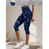 NONE Pantaloni capri a vita alta da donna, controllo della pancia super morbido, non trasparente, allenamento, yoga, corsa, atletico, push up, leggings da palestra