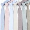 ZLQ&GOU Cravatte in morbido poliestere tinta unita per uomo Business Party Accessorio per cena nuziale Blu Rosa Cachi Cravatta skinny in fibra di bambù regalo