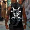 Bandai Dragon Ball Z Vegeta Camicia senza maniche nera da uomo Canotta in cotone con stampa anime con design a corno Blu Power Effect Street Style