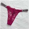 VICTORIA'S SECRET 2025 Nuova lettera in raso con strass G-String Intimo donna Lingerie sexy in pizzo Vita bassa Mutandine senza cuciture
