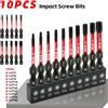 NONE 10 punte per cacciavite Torx cave magnetiche resistenti, resistenti alla corrosione, antiruggine, resistenti all'usura, acciaio S2, Tt7-Tt40, gambo da 1/4 di pollice, con base nera, set di punte per