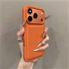 NONE Custodia per telefono originale di lusso con texture arancione litchi per IPhone 17 Pro Max 12 13 14 15 16 PRO Plus 17Air Cover morbida in silicone color