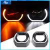 NONE Coprifari per auto da 2,5 pollici 3 pollici integrato Coprifaro LED Angel Eyes per accessori decorativi per fari con lenti per proiettori