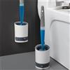 NONE Set Spazzola WC con Spruzzo d'Acqua, Spazzola in Silicone per la Pulizia del WC/Scrubber, Porta Spazzola WC per Appartamento e Camper