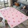 NONE Tappeto Sweet Heart con Motivo Romantico a Cuori Rosa, Morbido Tappeto Antiscivolo, Decorazione Artistica per Soggiorno e Camera da Letto