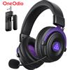 Oneodio EKSA E900 WT Cuffie da Gaming Wireless 2.4G Tri-Mode Over-Ear Bluetooth con Microfono RGB per PC PS4 PS5 80 Ore di Autonomia