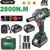 NONE Avvitatore a impulsi elettrico brushless YEARTOP 2800N.M con anello di bloccaggio esteso, 1/2 pollice, senza fili, per riparazione auto, compatibile con batteria Makita 18V