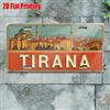 NONE Targa in Metallo Alluminio Stile Vintage con Stampa 2D Effetto Invecchiato, Tema Paesaggio Urbano della Moschea di Tirana, Albania, Decorazione Murale