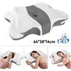 NONE Cuscino Cervicale in Memory Foam a Forma di Farfalla, Ergonomico per Chi Dorme su un Fianco o sulla Schiena, Cuscino a Lento Ritorno con Rivestimento Traspirante