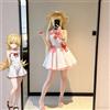 BOOCRE Costume Cosplay Anime Off Monster Season Oshino Shinobu, Abito Estivo da Donna, Abbigliamento Quotidiano, Uniforme per Carnevale