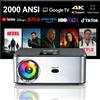 HORLAT T03 Proiettore Android TV 4K 40000 Lumen, Full HD 1080P, Video 8K, Audio Home Theater, Autofocus, Keystone, WiFi Dual 5G