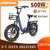 SAMEBIKE Bicicletta elettrica Samebike C05 Pro con batteria al litio 36V13Ah, motore da 500W, pneumatici fat da 20 pollici, e-bike pieghevole.