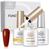 BORN PRETTY 1/3 pezzi 10ml Smalto Gel per Unghie Base Gel Super Top Coat Opaco Ultra Lucido Effetto Diamante Temperato Lunga Durata Manicure