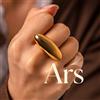 NONE Anello Geometrico in Acciaio Inossidabile Ars per Donne, Impermeabile, Placcato Oro 18k, Anello Chunky Minimalista, Gioiello Statement
