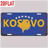 NONE Decorazione da parete con targa in alluminio 2D piatta, 1 pezzo, stile retrò Kosovo - Design in stile nazionale europeo retrò