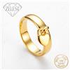 NONE Argento 925 Placcato Oro 18K 8 # Anello con Lucchetto d'Amore, Accessorio di Moda per Donna, Regalo per Feste, Gioielli