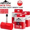 MOTSUV Camera d'aria per mountain bike - Materiale TPU ultraleggero, valvola in metallo A/V, camera d'aria compatibile MTB, misure: 26"/27.5"/29" x 26