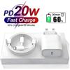 NONE Caricatore da muro rapido con spina EU da 20W PD per iPhone 11 12 13 mini 14 Pro Max X XR XS Max, caricatore per telefono con ricarica rapida USB-C, kit cavo PD