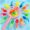 NONE Set di 9/18 Pezzi con Pesciolini Dorati Galleggianti e Rete da Pesca, Giocattolo per Gatti, Decorazione per Feste Estive, Ornamento da Scrivania, Acquario, Piscina, Vasca da Bagno XJM