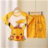 Potdemiel Set Pigiama Cartoon Pikachu per Bambini 2 Pezzi, Pigiama per Ragazzi e Ragazze, T-shirt a Maniche Corte + Pantaloncini, 8 Stili, Abbigliamento da Casa
