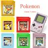Bandai Cartuccia di Gioco Video Pokémon GBC 16 Bit Rossa/Cristallo/Blu/Gialla/Oro/Verde/Argento Versione USA/ESP/ITA