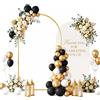 Vacclo Arco Nuziale in Metallo Dorato, Struttura per Arco Nuziale, Supporto per Sfondo Decorativo per Feste, Supporto per Palloncini, Staffa per Sfondo 6FT 6.6FT 7.2FT