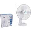 NONE Ventilatore da tavolo da 34 cm con 3 velocità, comando a cordicella, ampia oscillazione, testa inclinabile a 90°, motore silenzioso ed efficiente dal punto di vista energetico, griglia metallica di