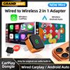 grandnavi Adattatore Wireless CarPlay 2IN1 Orange 2026 Nuovo Plug & Play Connessione Automatica Senza Ritardi Converte da Cablato a Wireless per iPhone e Android